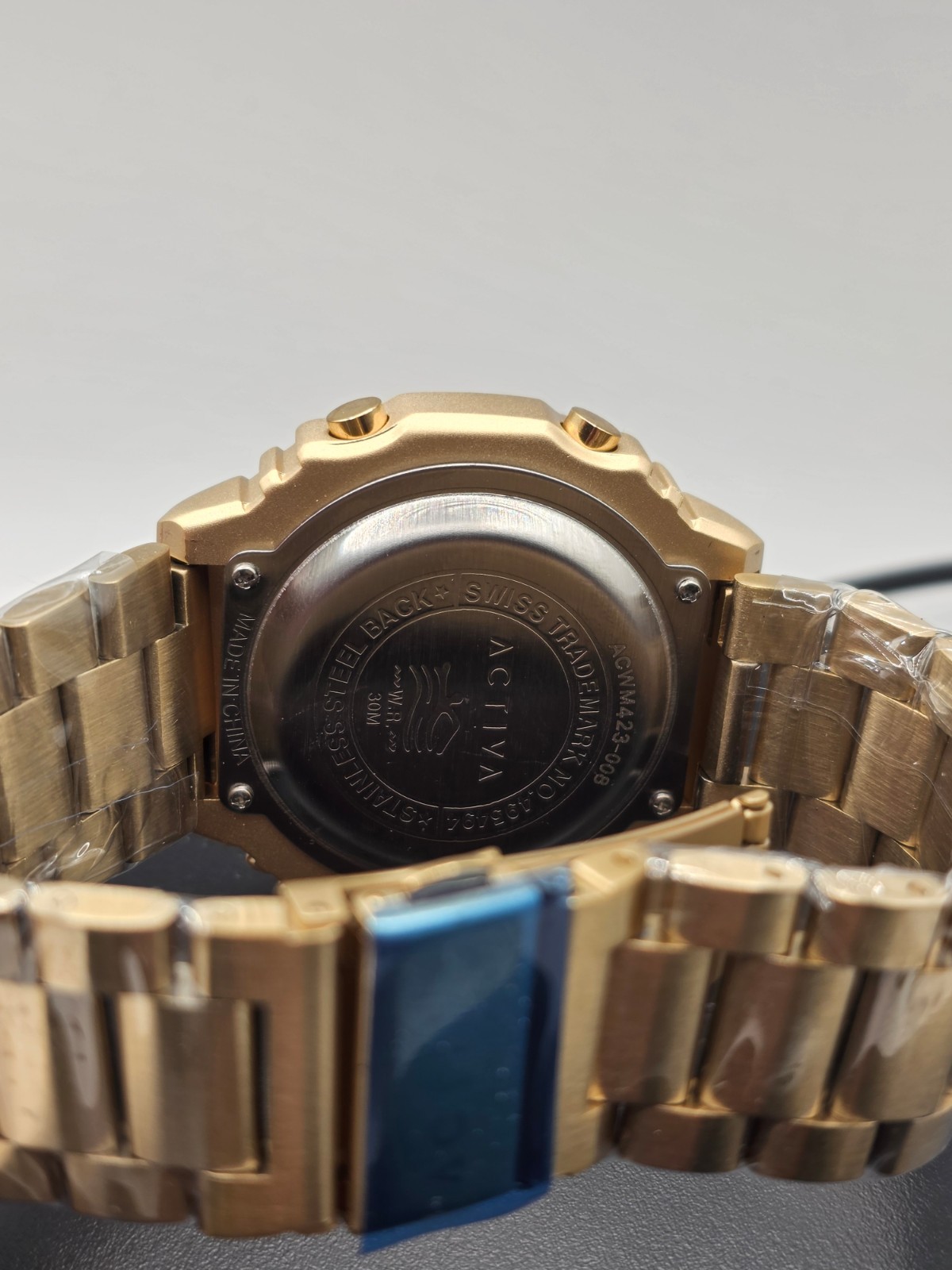 Activa by Invicta ACWM423-008 Analog Digital Unisex Watch 45.5mm Gold Tone NIB
