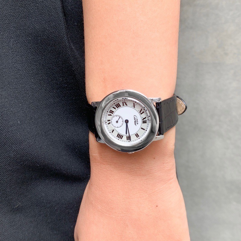 CARTIER Mastrond Small Seconds Silver Leather unisex Watches Watch