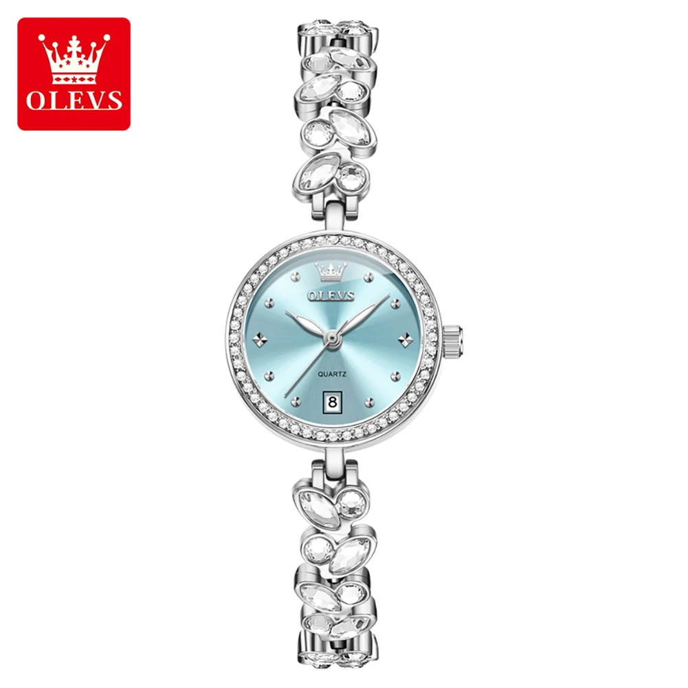 OLEVS Diamond Small Dial Wristwatch Calendar Luminous Quartz Watch for Women