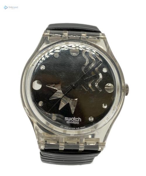 Swatch GK166 Men’s Analog Watch Transparent Case Black Dial