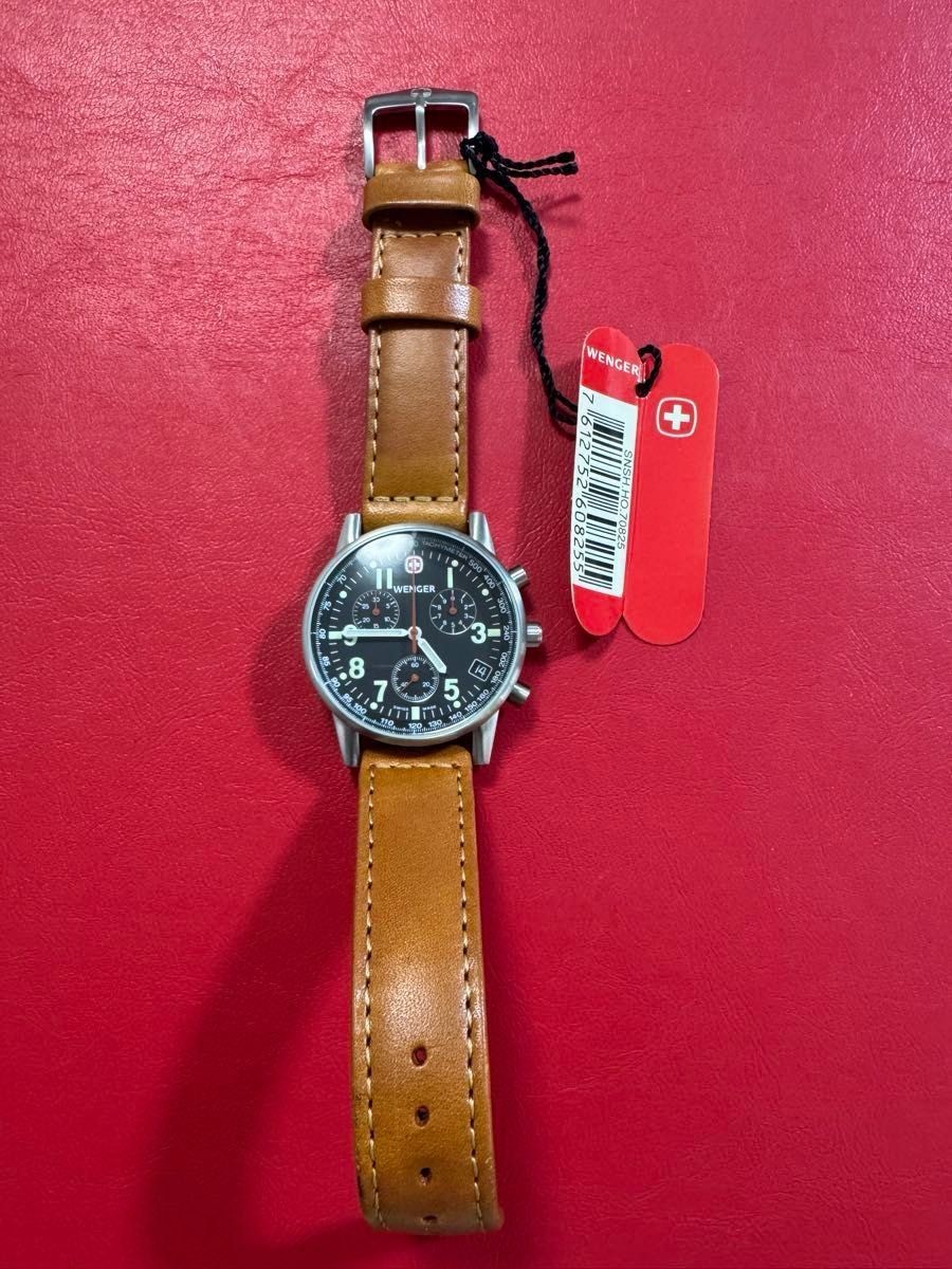 [B1P] Wenger Command Chrono 4 Stone 7082X Leather Strap Quartz Watch [x8q]