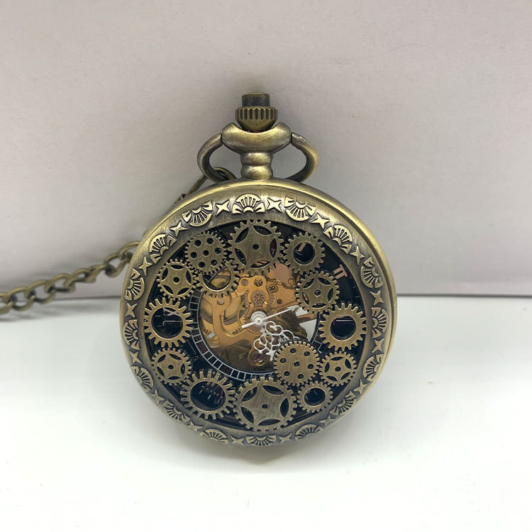 Mechanical Watch Large Through Bottom Gear Unisex Casual Pocket Watch