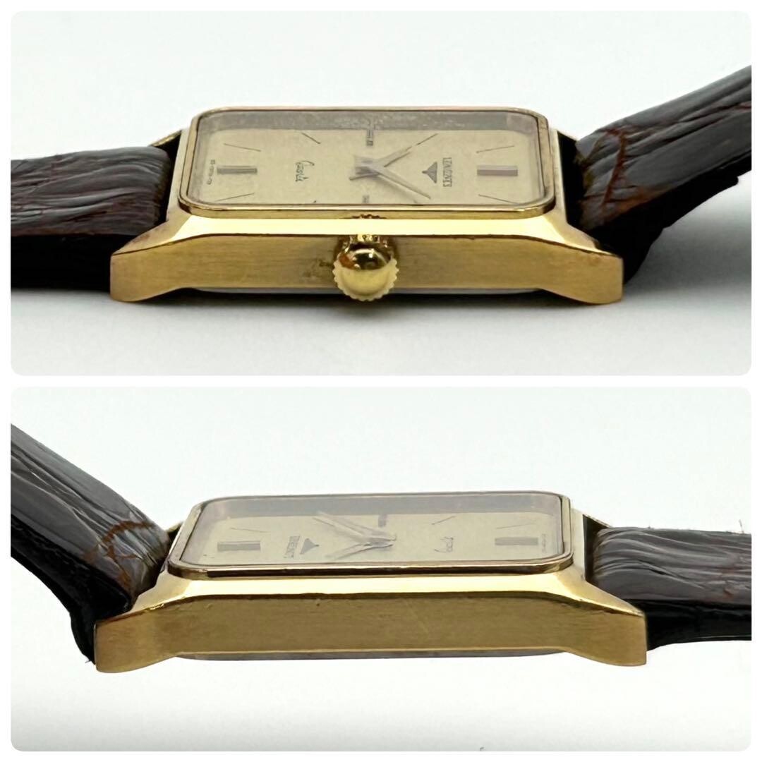 Longines Rectangular Gold Plated Quartz Dress Watch Women Swiss 18.4mm