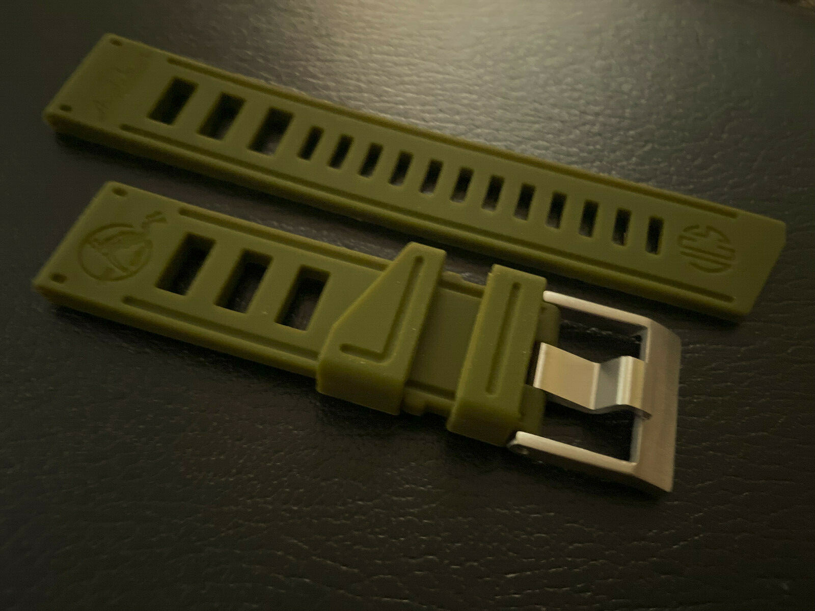 DIVER WATCH STRAP BAND 22MM SILICONE RUBBER GREEN CUSTOM FIT VOSTOK AMPHIBIAN
