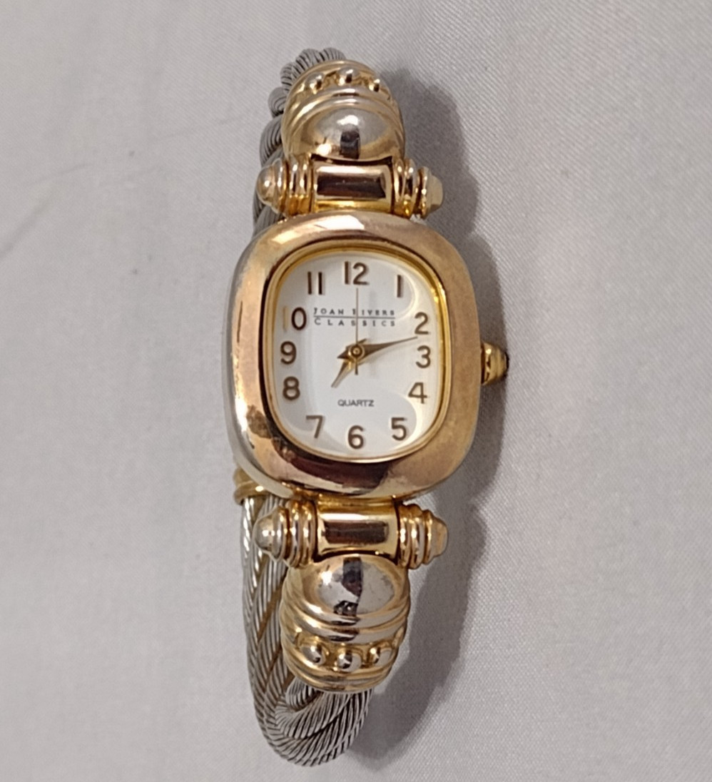 Women’s JOAN RIVERS Classics Watch Two-Tone w/ New Battery – Works Great! cN