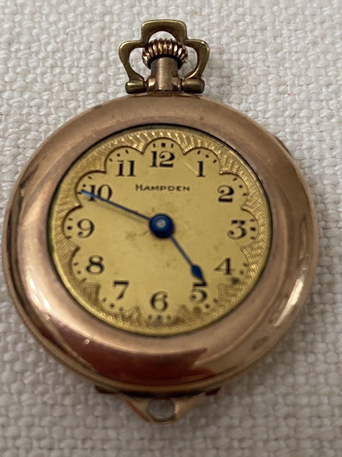 Antique Molly Stark Hampden Pendant Watch Rose Gold Filled Deuco Case
