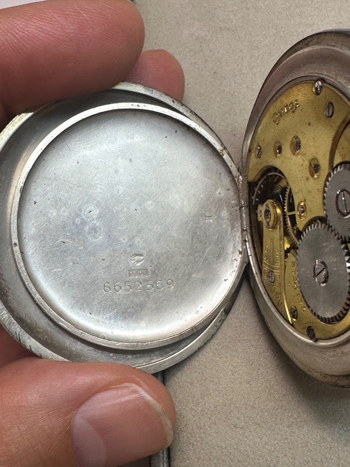 Antique OMEGA 800 Solid Silver Pocket Watch 1920 Cal 17.5B Floral With Chain 97g