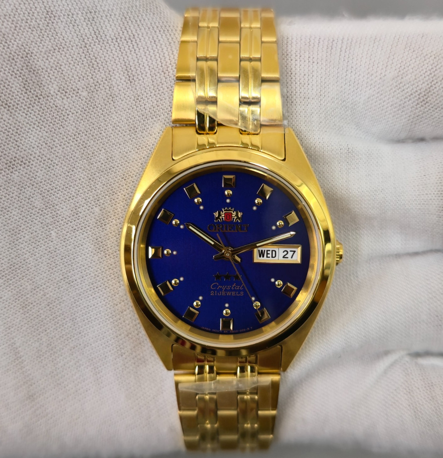 Orient TriStar Rare FAB00001D9 Automatic Gold Tone Blue Dial New Men’s Watch