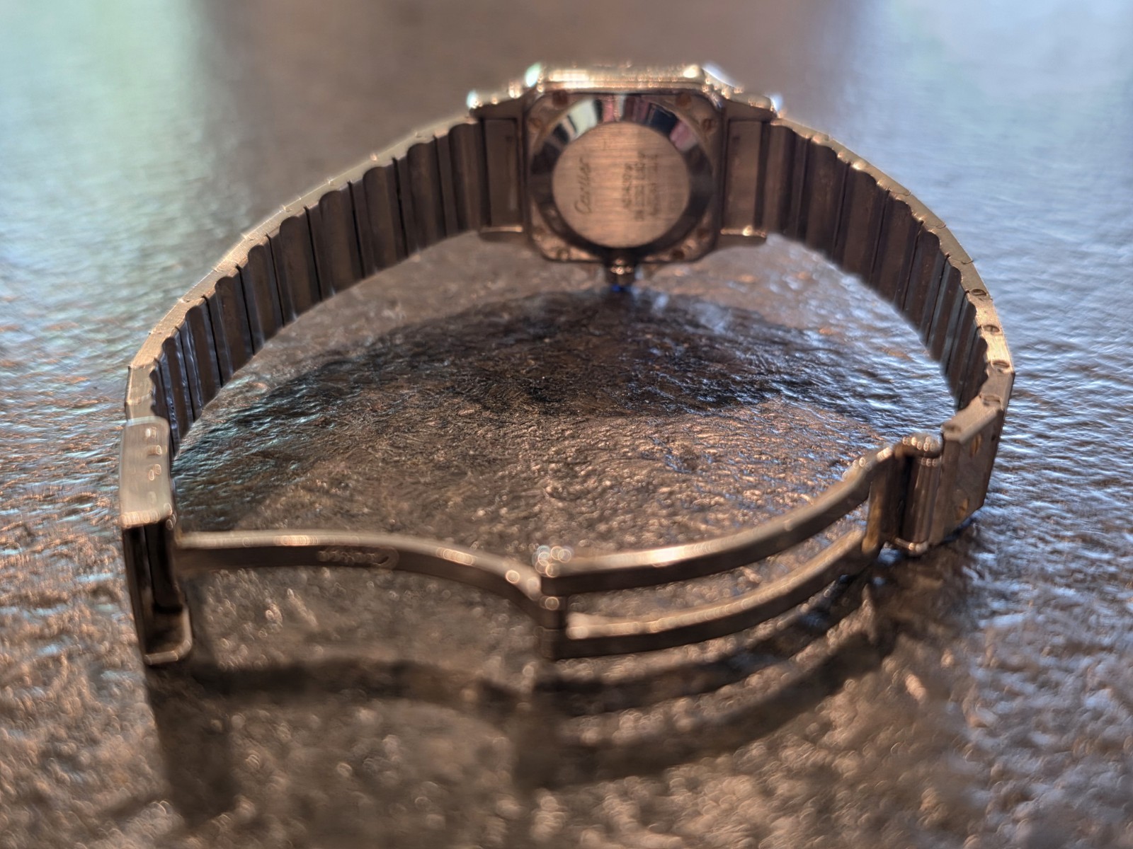 Ladies Cartier Santos Two-Tone Square Quartz Date Watch w/ Box & Booklets