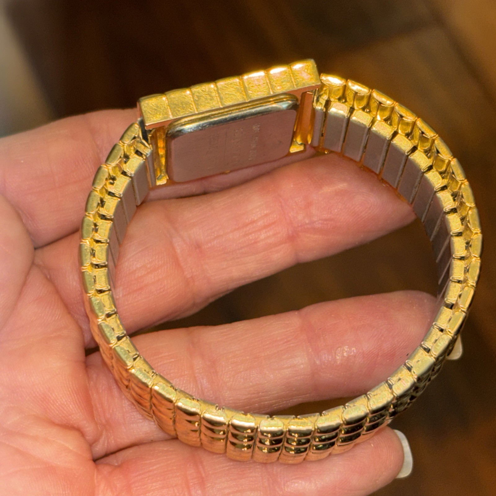 Joan Rivers Classics Quartz Analog Gold Dial Square Gold Bracelet Dress Watch