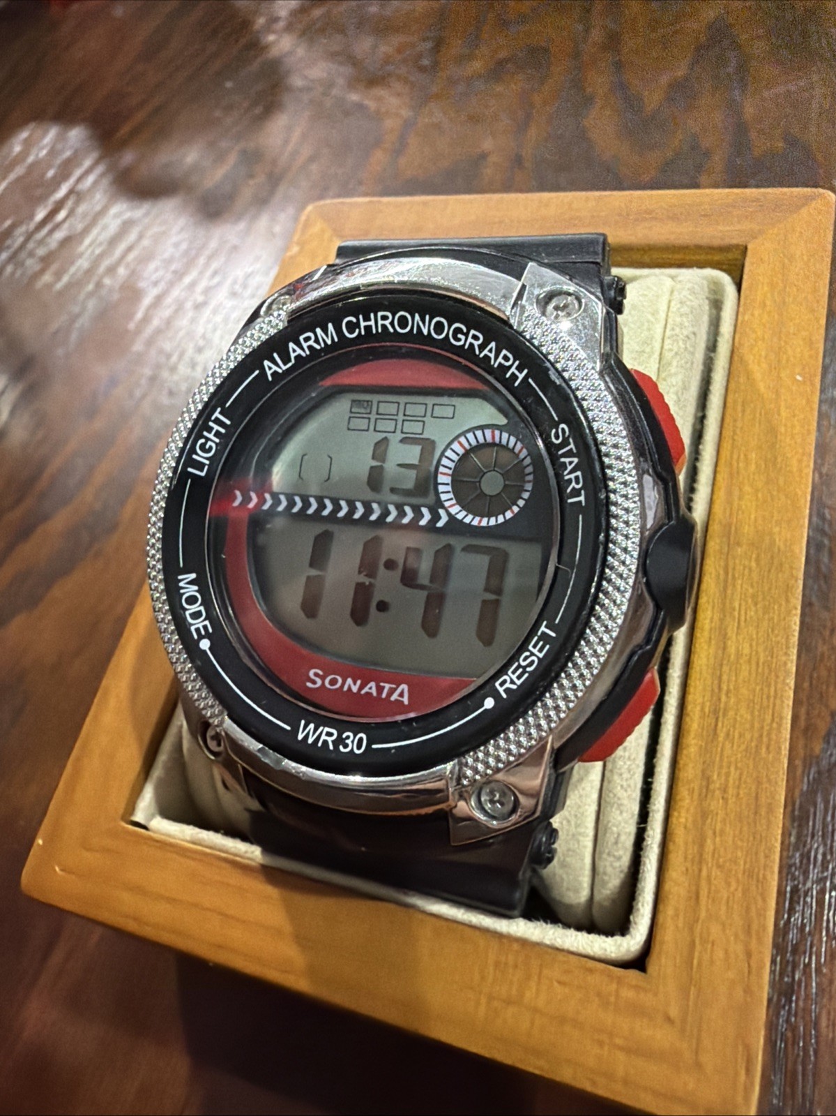 Sonata Sf Digital Watch Men’s Gray Red And Black alarm Chronograph