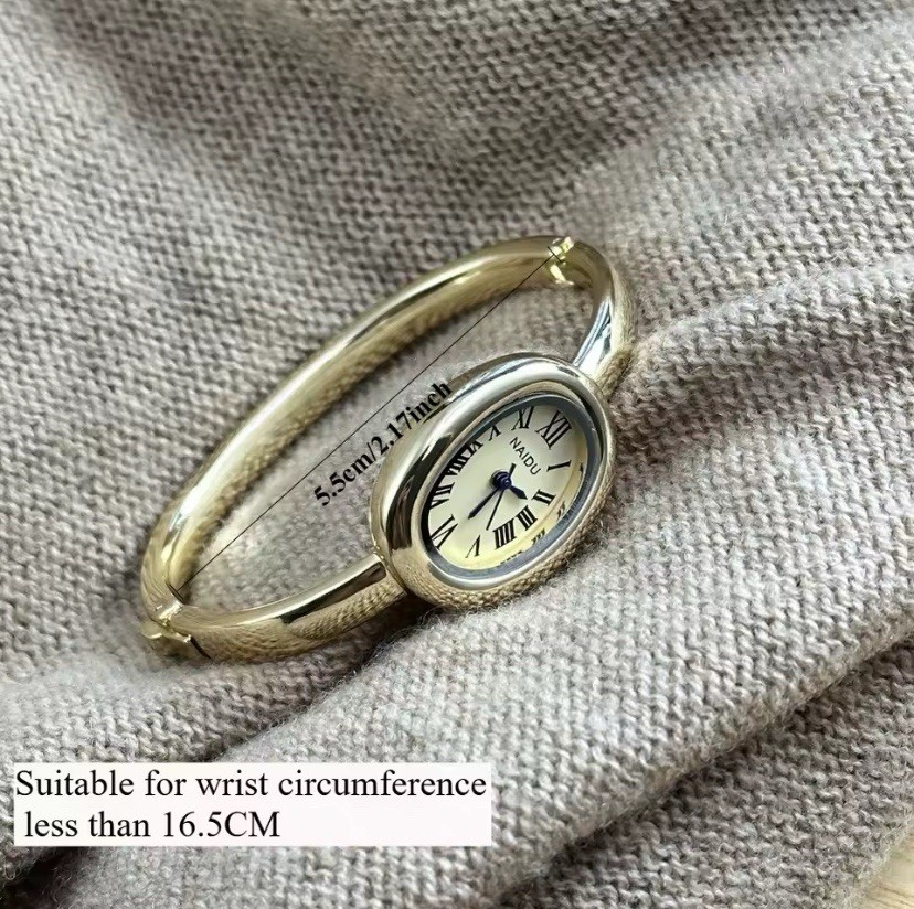 Luxury Gold Round Bracelet Watch For Women, Small Quartz Women Watch Jewelry
