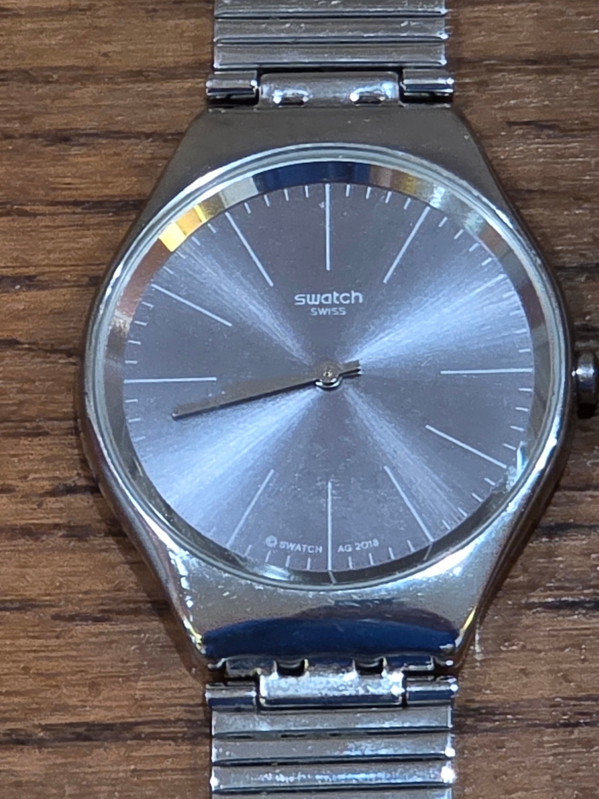 SCARCE Vintage SWATCH AG2013 35 mm Stainless Steel Swiss Watch Mesh Band TESTED