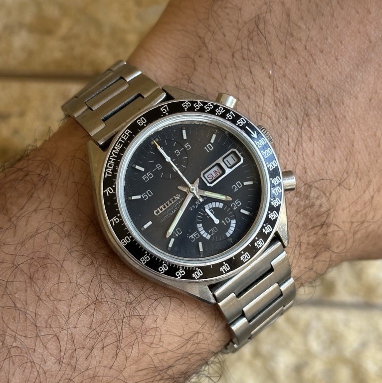 Vintage Citizen Flyback Chronograph 67-9313 Speedy Dec 1976 Challenge Timer Box