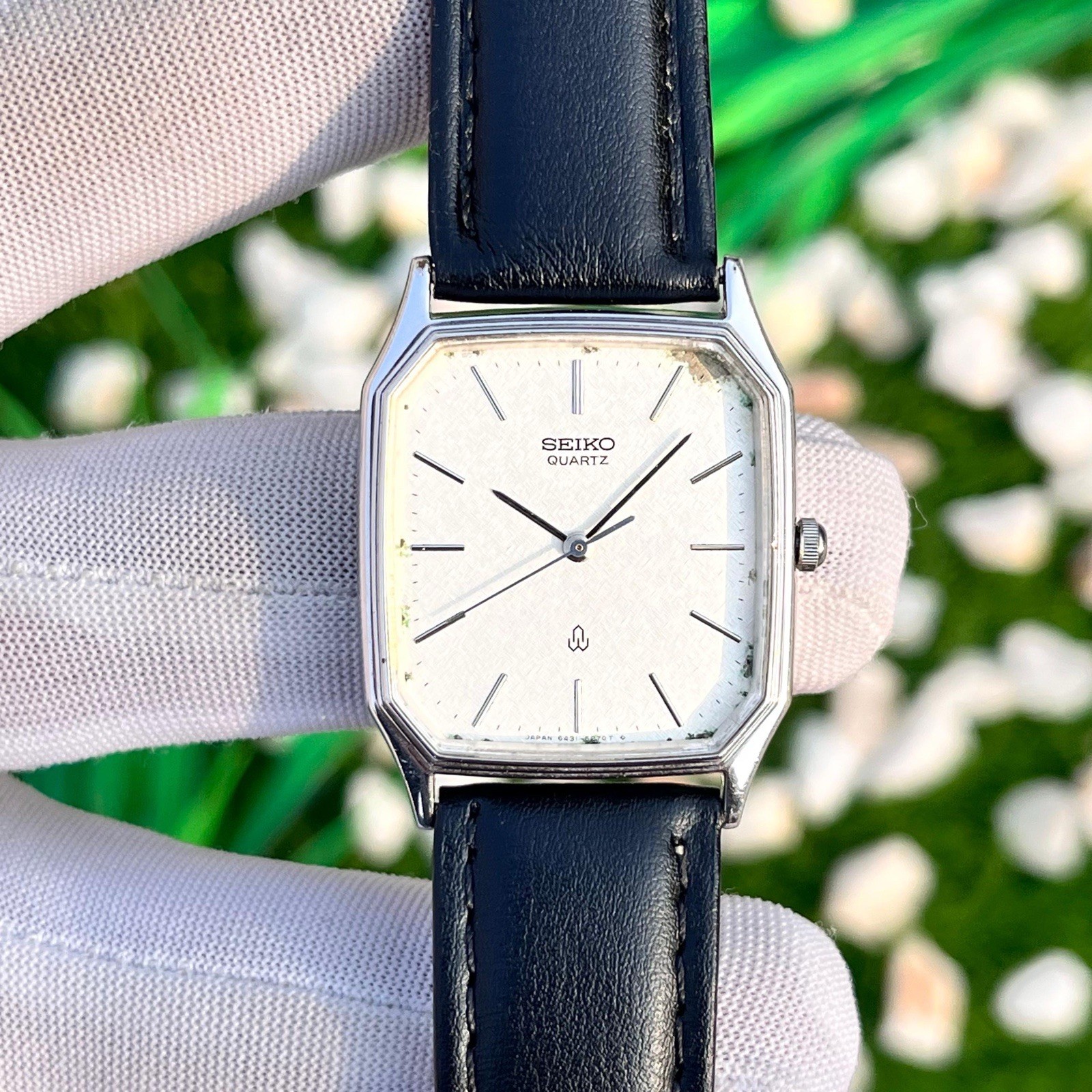 Vintage Seiko JDM Hammered Dial Dress Formal Japan Men’s Quartz Watch 6431-5150