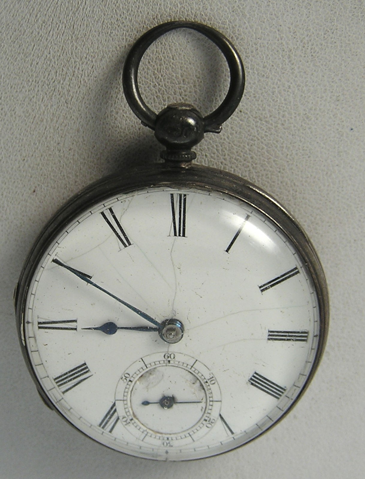 1920 Chain Drive Fusee Sterling Pocket Watch 46.5mm 82.5g Solid Balance Key Wind