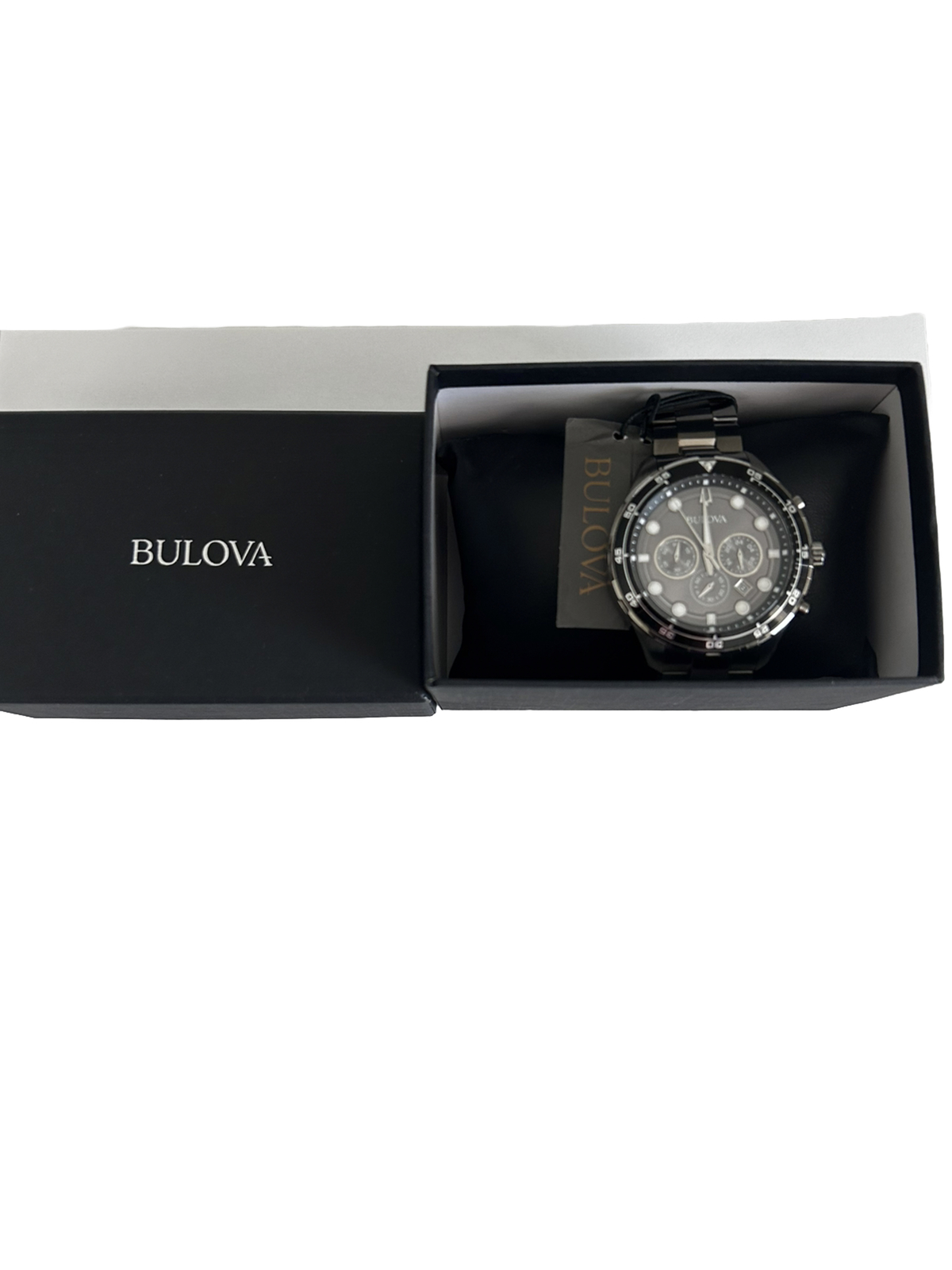 Bulova chronograph Men watch stainless steel color gray 98K104