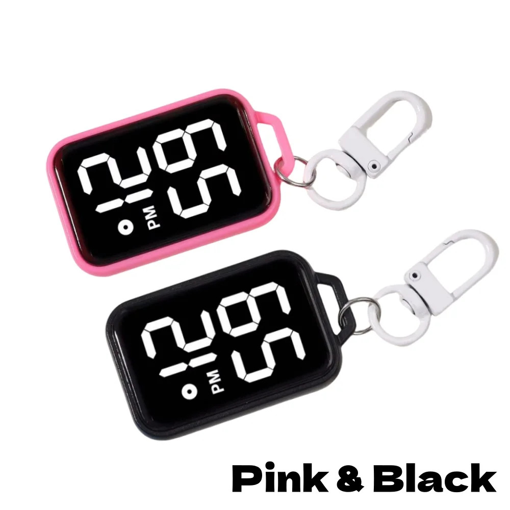 1/4pcs LED Keychain Pocket Watch Digital Display Electronic Watch for Youngster