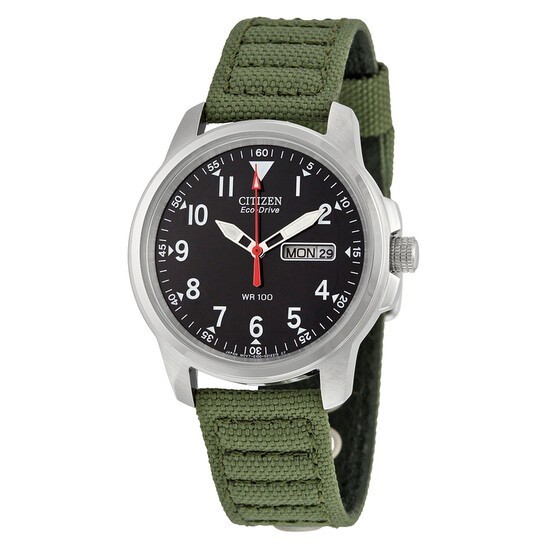 Citizen Eco-Drive BM8180-03E Men’s Day-Date Watch Green Canvas Strap