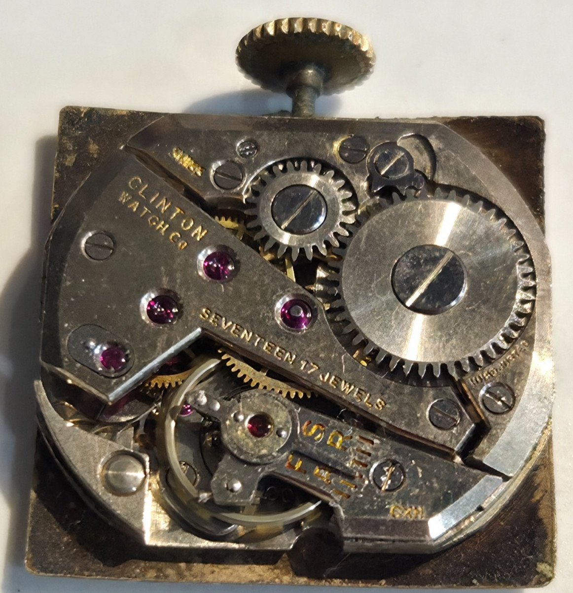 Vintage Clinton Pioneer case men’s wristwatch, Running 1930s