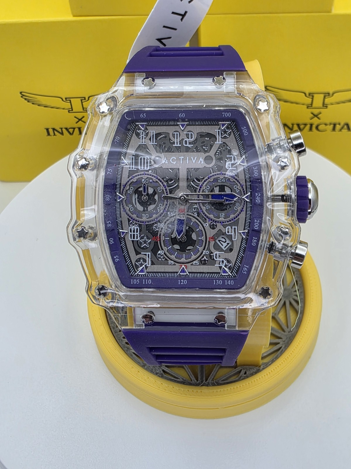 ACW2305-010 – Activa X Invicta Men’s Watch w/ Skeleton Dial – 44.3mm, Purple