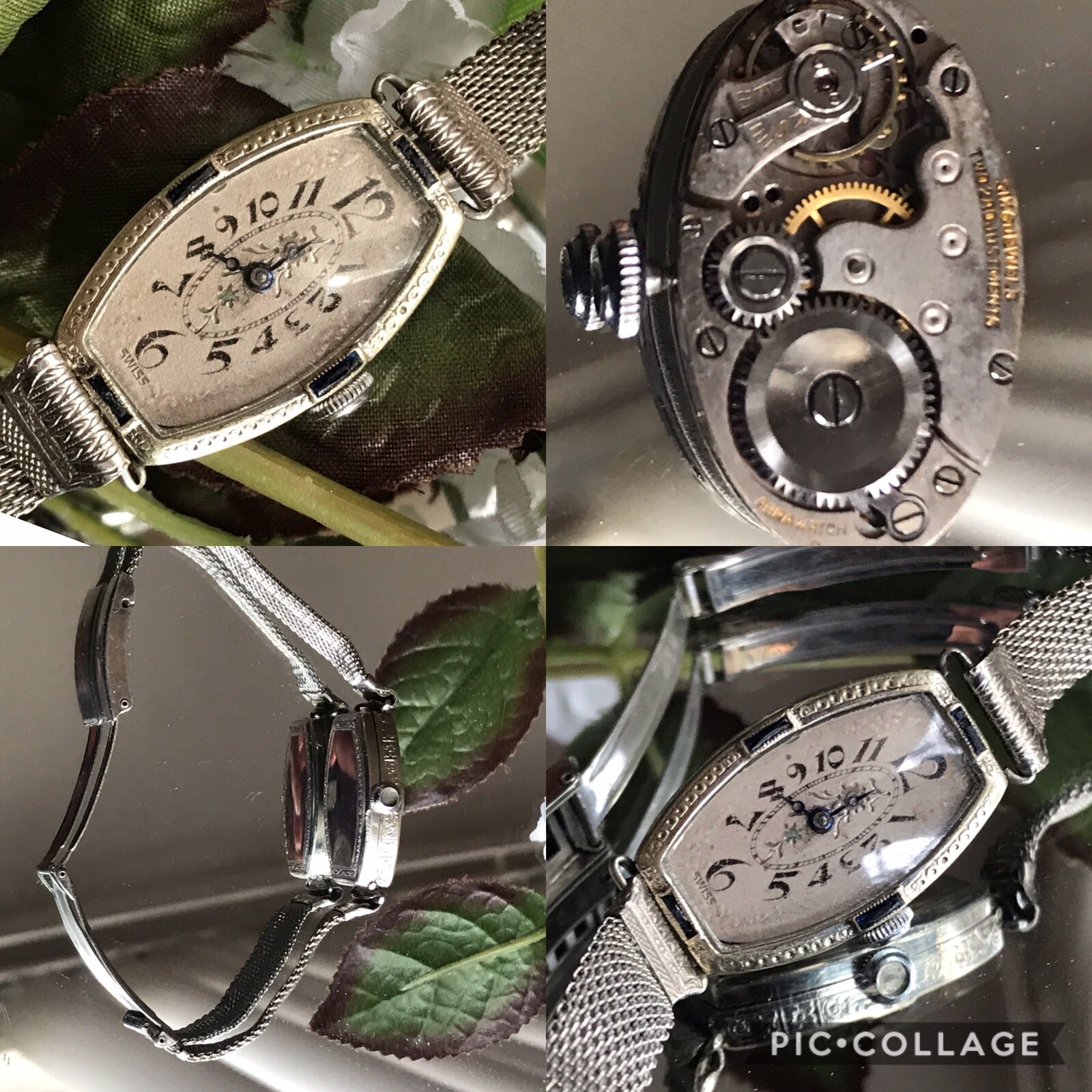 Ladies Art Deco Sapphire Abra Watch ~ Wire Mesh Band