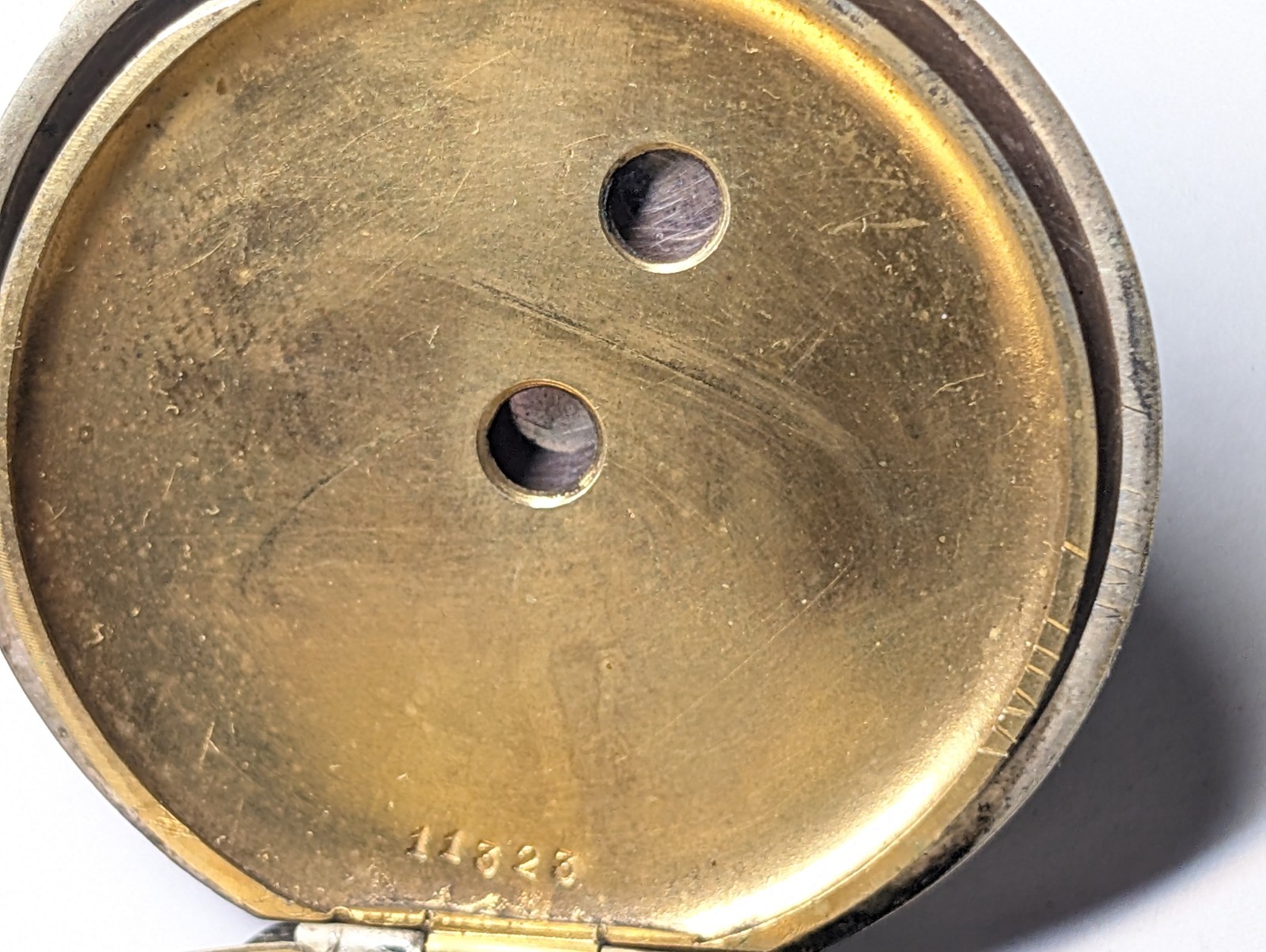 ANTIQUE CYLINDER POCKET WATCH WITH POCKET WATCH HOLDER