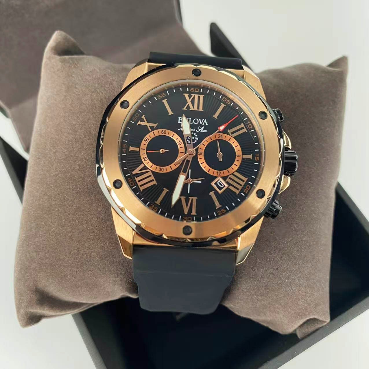 Bulova Marine Star Series A Silicone Strap Men’s Chronograph Quartz Watch 98B104