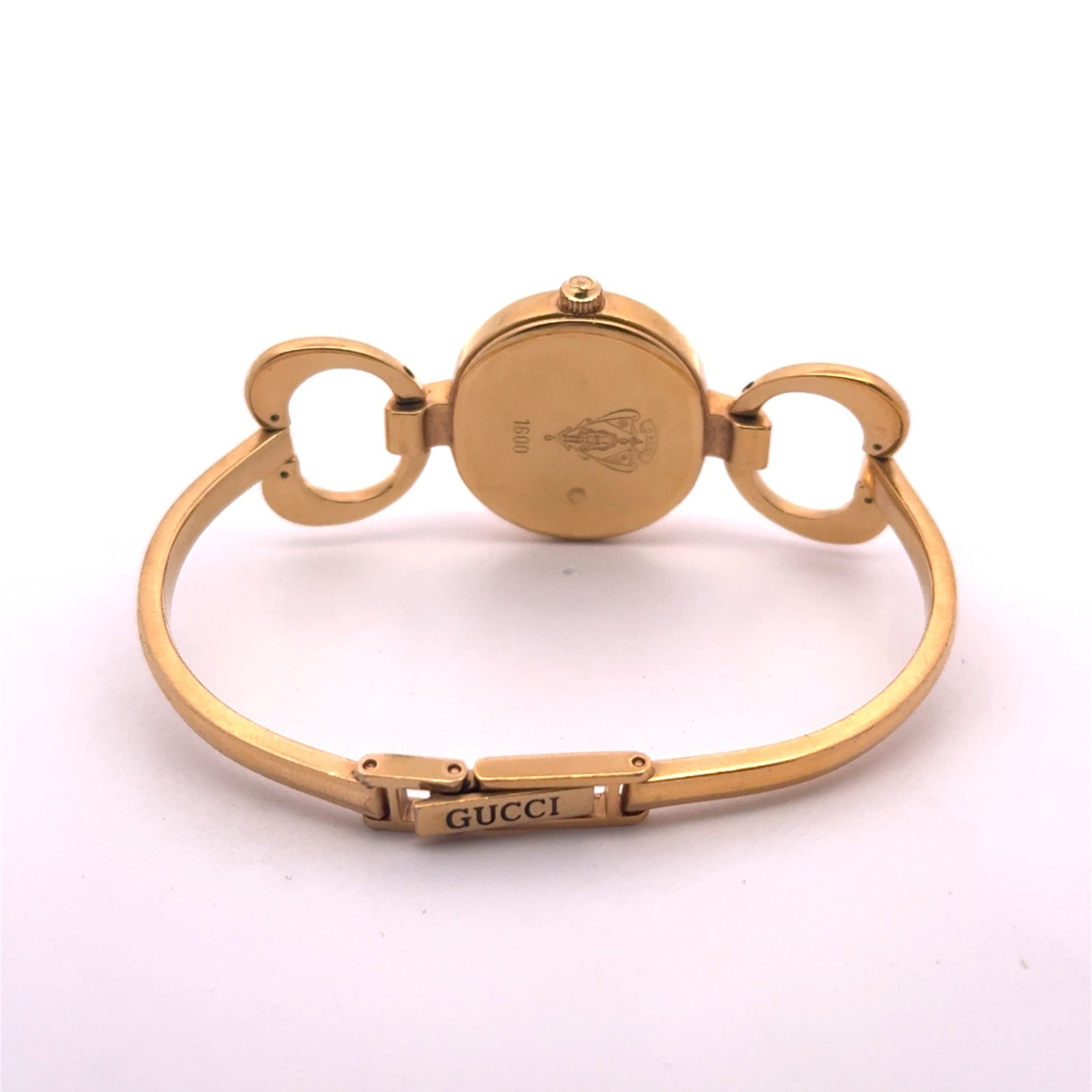Vintage Gucci 1600 Gold-Plated Mother of Pearl Dial Quartz Ladies Watch 26mm