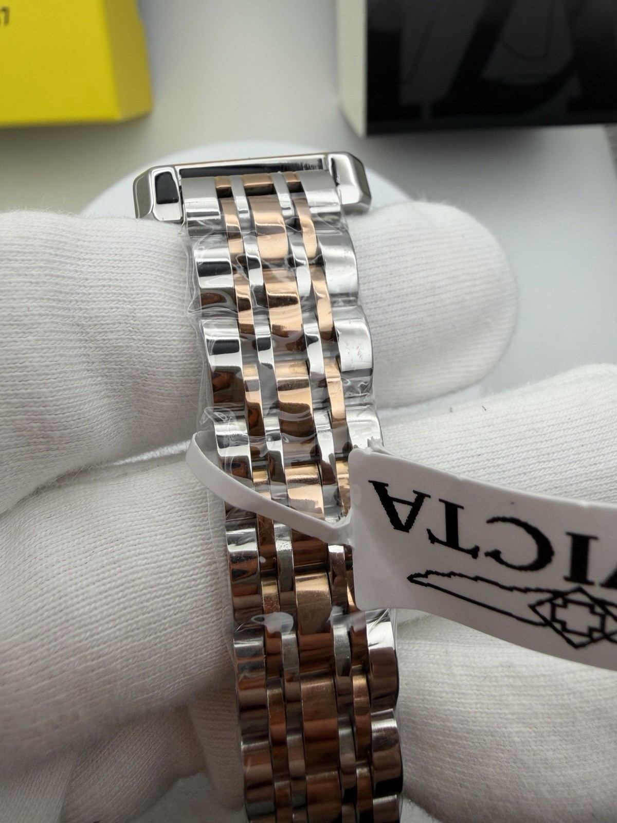 69321- Invicta Women’s Rectangle 24mm Two-Tone Steel Quartz Watch, 30m.