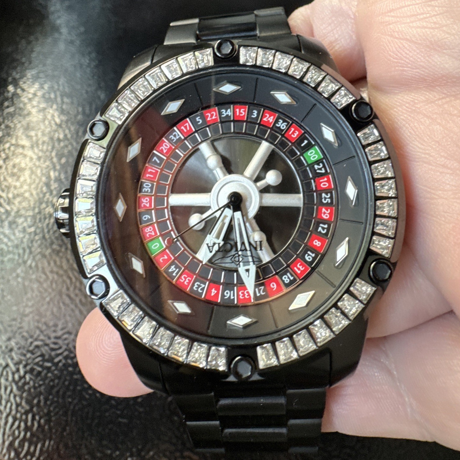 Invicta Specialty Automatic Roulette Dial Diamond Markers SS Bracelet 100m Date