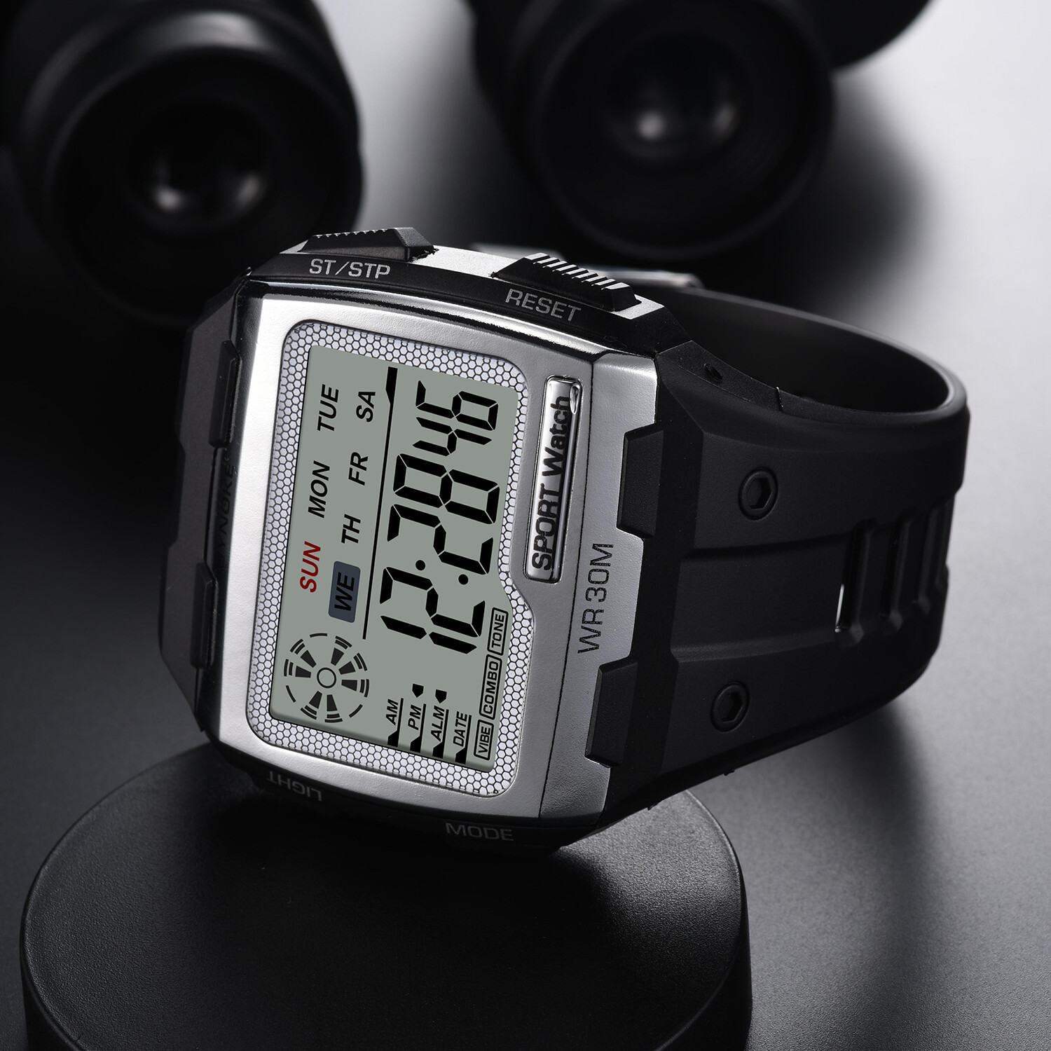 Waterproof Men Sports Watch Multifunctional Large Screen LED Display Wristwatch