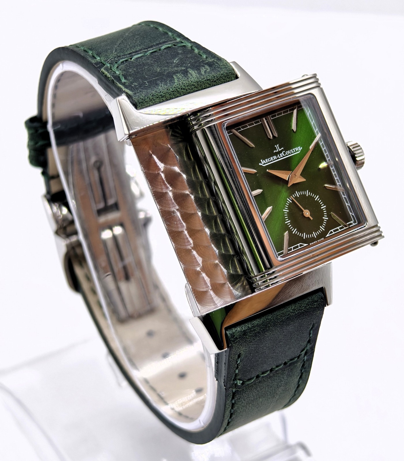Luxury Jaeger Lecaultre Reverso Green Sub Dial Quartz Men’s Wrist Watch Pen