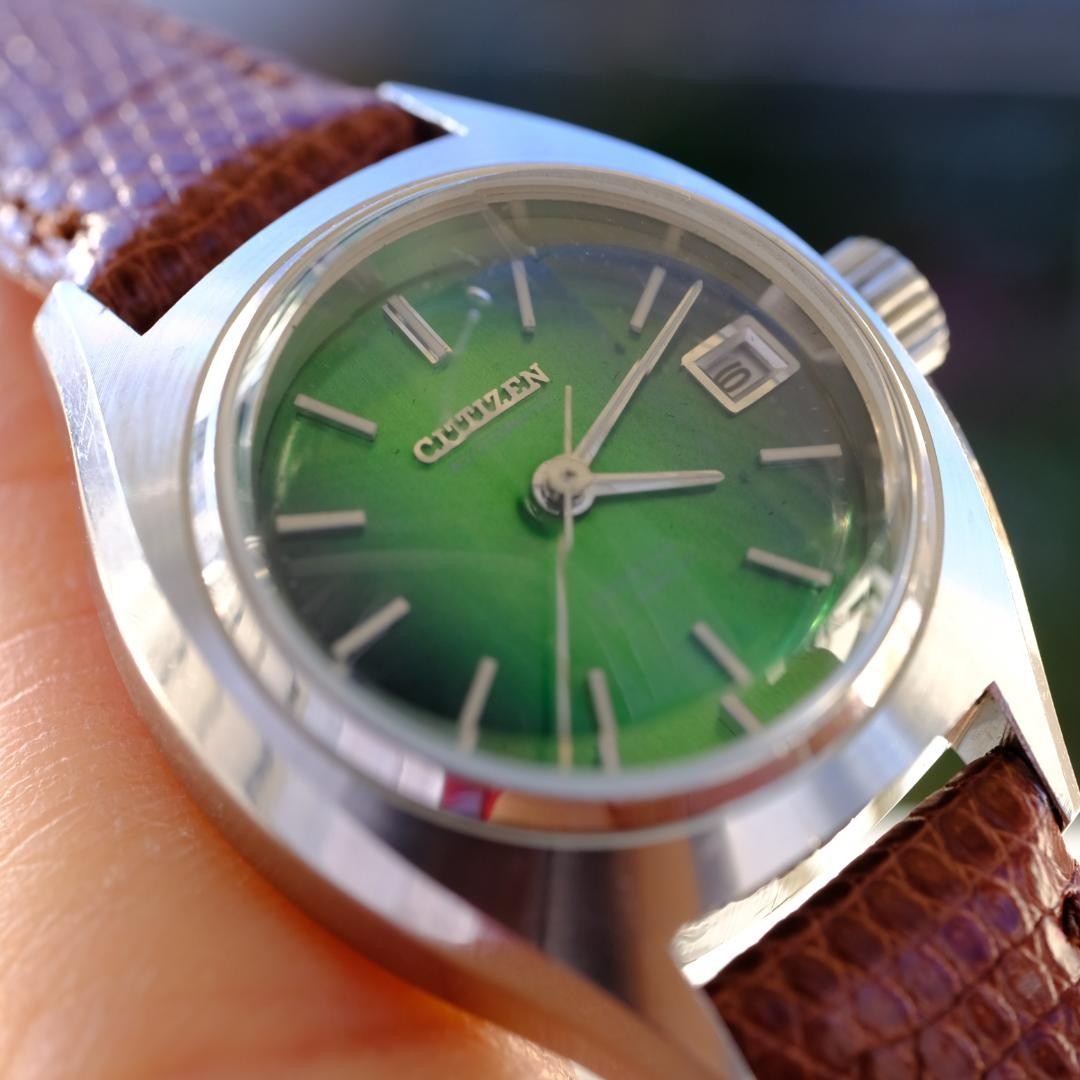 CITIZEN Automatic Winding Green Watch, Model 28600, Working Condition