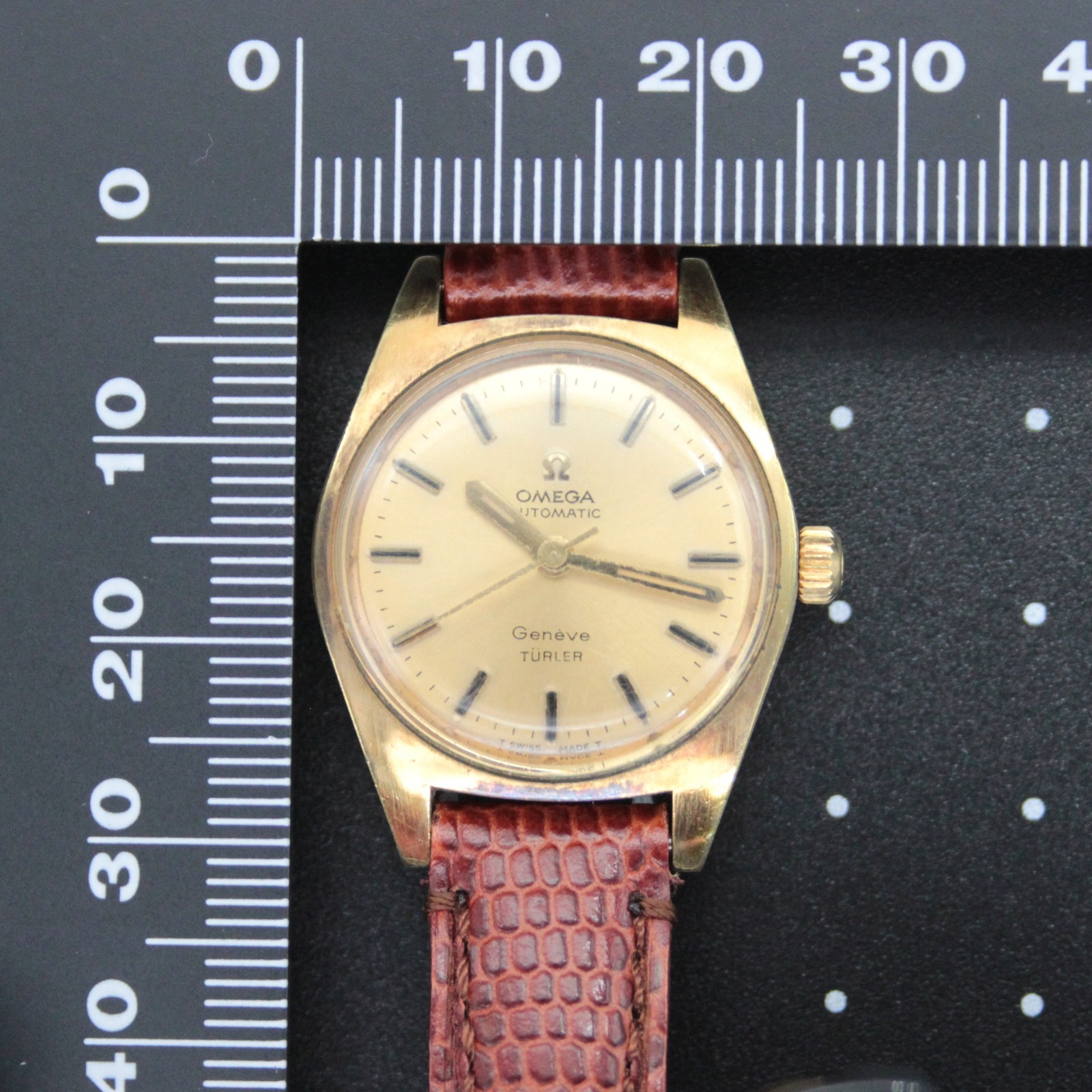 OMEGA Geneve TURLER Double Name 565.012 Gold 24mm Automatic Women’s JAPAN A503