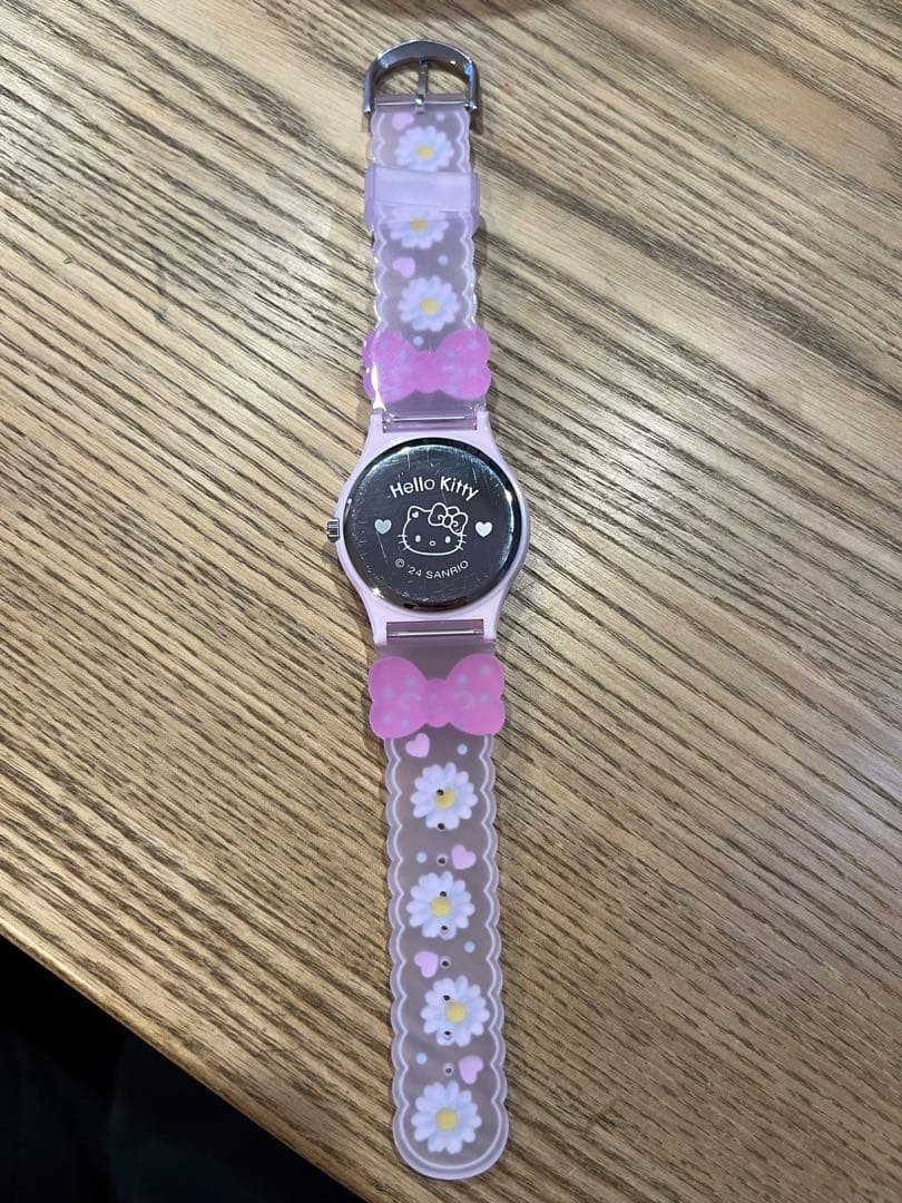 Hello Kitty Pink Floral Ribbon Watch Used