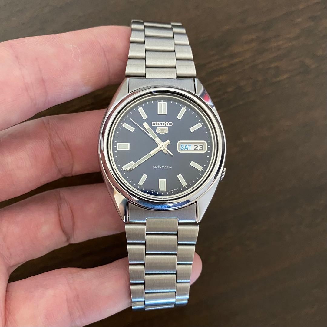 SEIKO 5 Automatic 7S26 0480 Navy Dial See through back From Japan