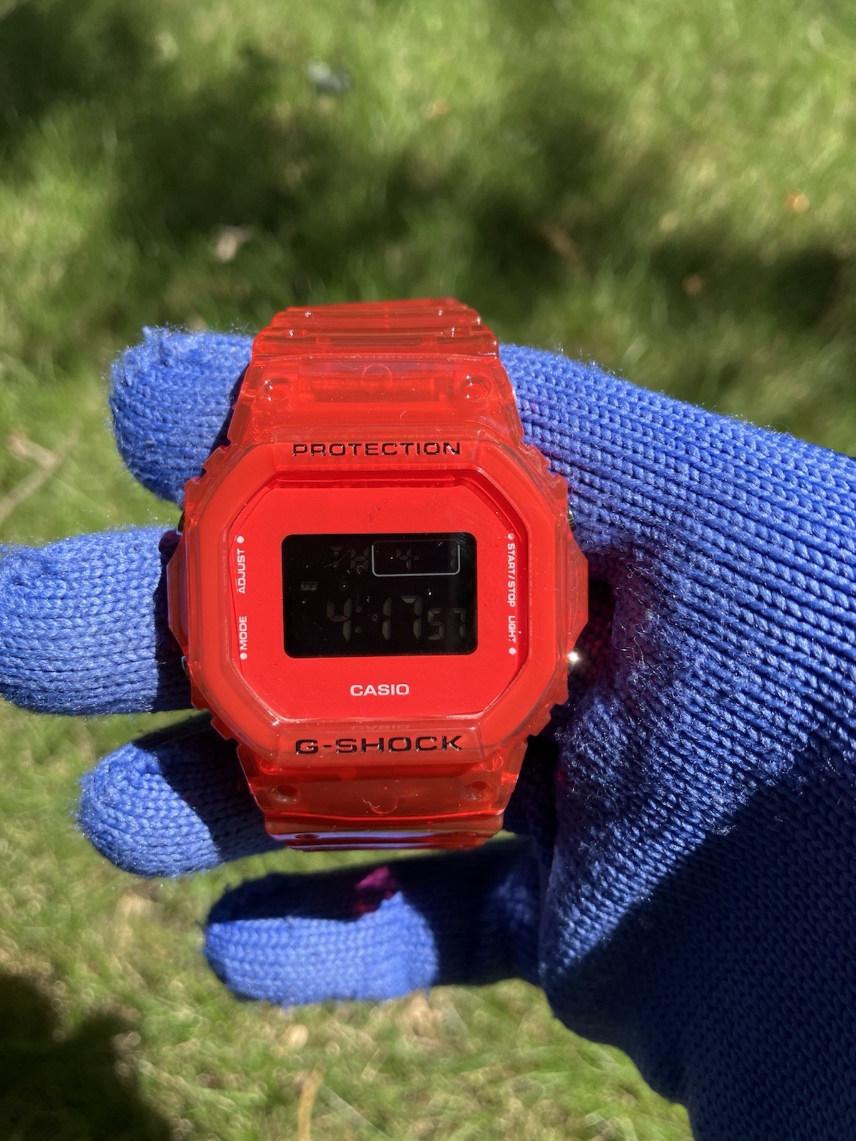 Custom G Shock Clear Red Dw5600