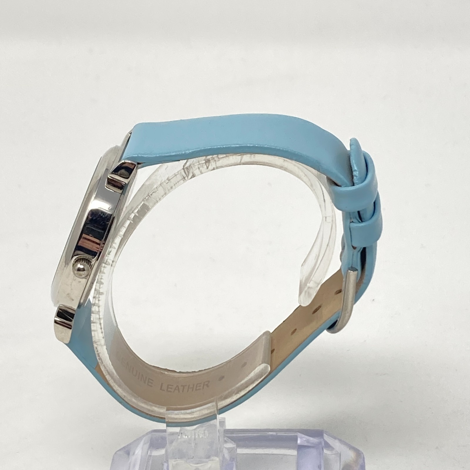 Aria Womens Watch 34mm Silver Tone Blue MOP Mosaic Round New Battery 8″