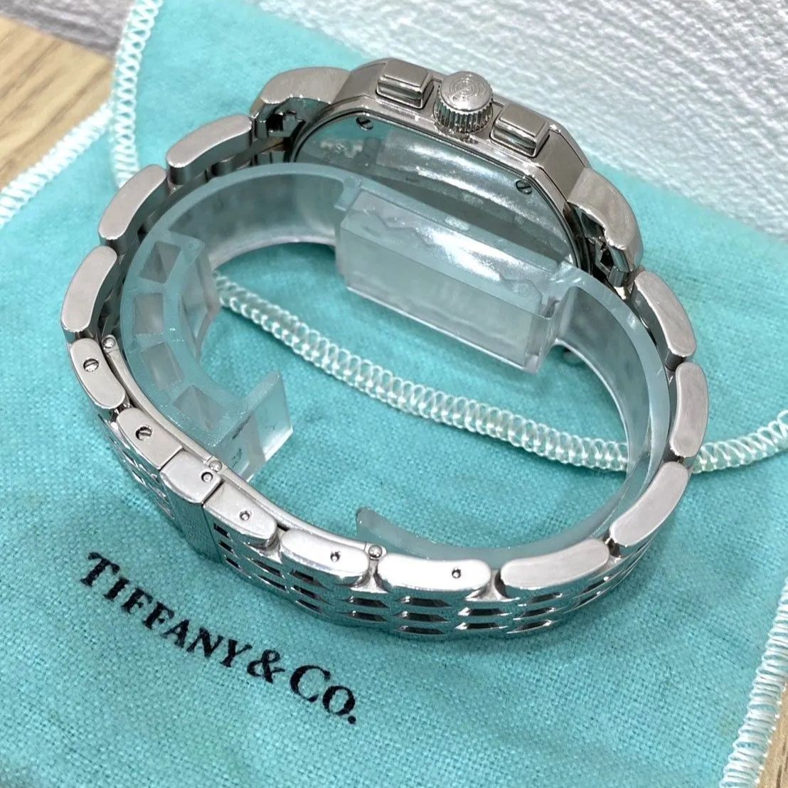 Tiffany & Co. Mark Coupe Chronograph Quartz Storage Bag Silver Date Dial Auth