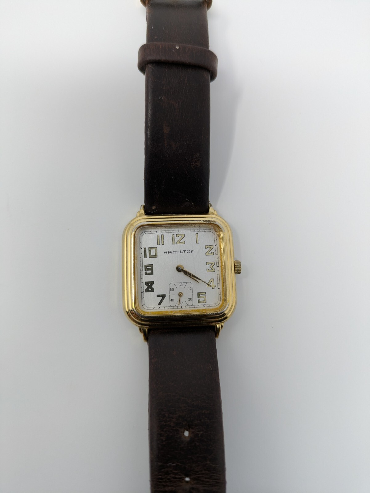 Vintage 28mm Hamilton 6188 Square Stepped Bezel Men’s Quartz Wristwatch