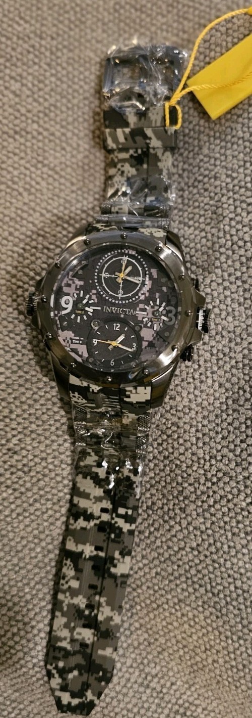 Invicta-Coalition Forces Army Camo (50mm) Multi-time zone,water res- 100m(10atm)