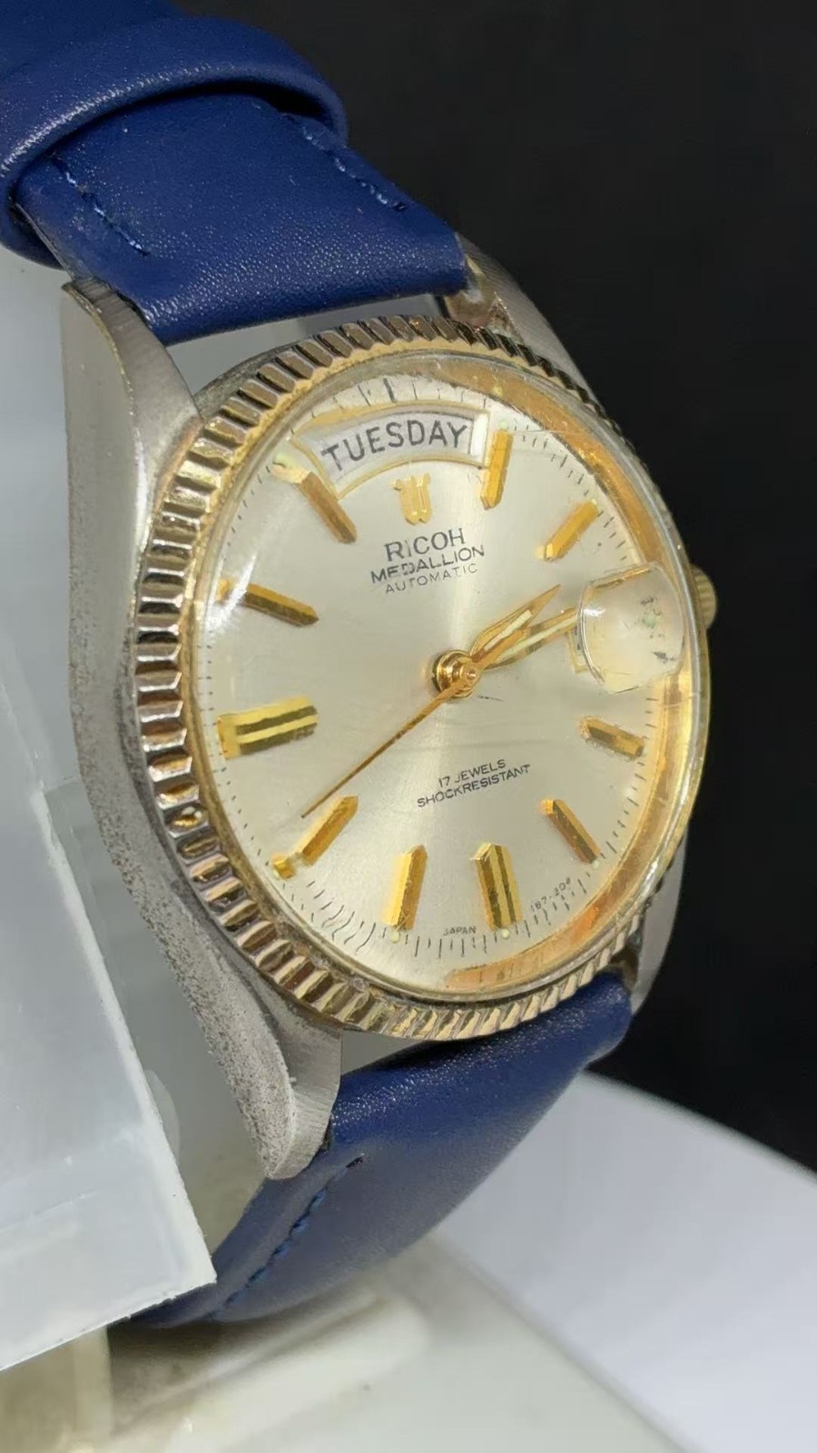 Ricoh Medallion 35mm President Automatic Date Day Japan Men Watch Run (Lot2779)