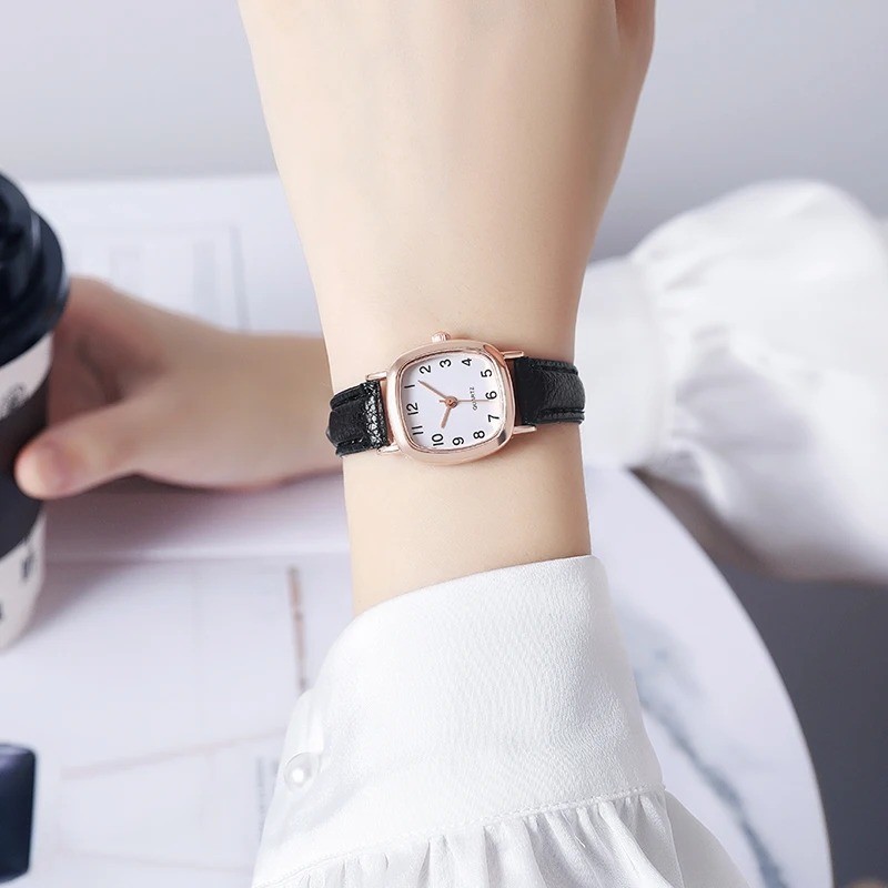 Women Small Quartz Watch Arabic Dial Leather Strap Fashion Wristwatch USA