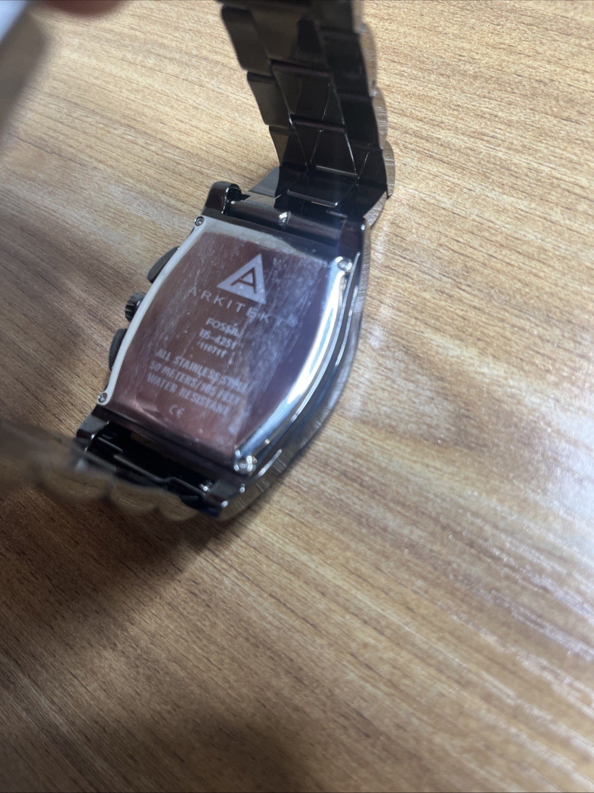 Fossil Arkitekt FS-4251 Men’s Watch Silver/grey St Steel New Battery 7/1/26