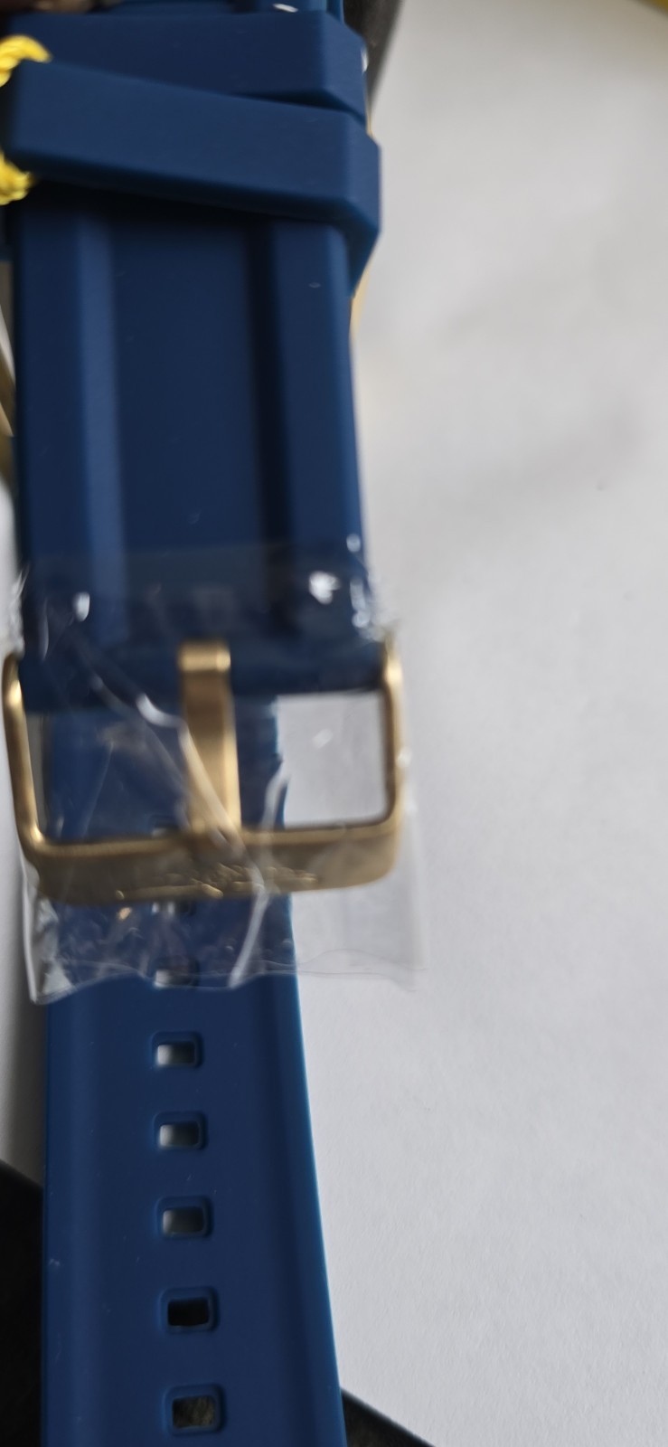 Invicta Racing 48469 Men’s Chronograph Watch Gold Tone Blue Silicone 43mm New