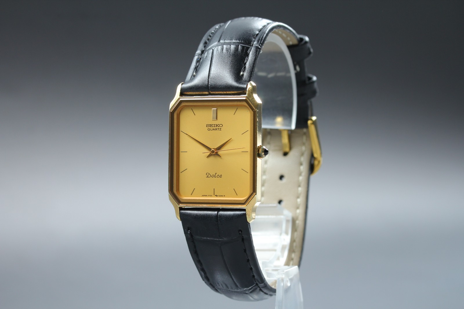 [EXC+5] Seiko Dolce 7731-5210 24mm SGP30 Gold Dial Quartz Men’s Watch From JAPAN