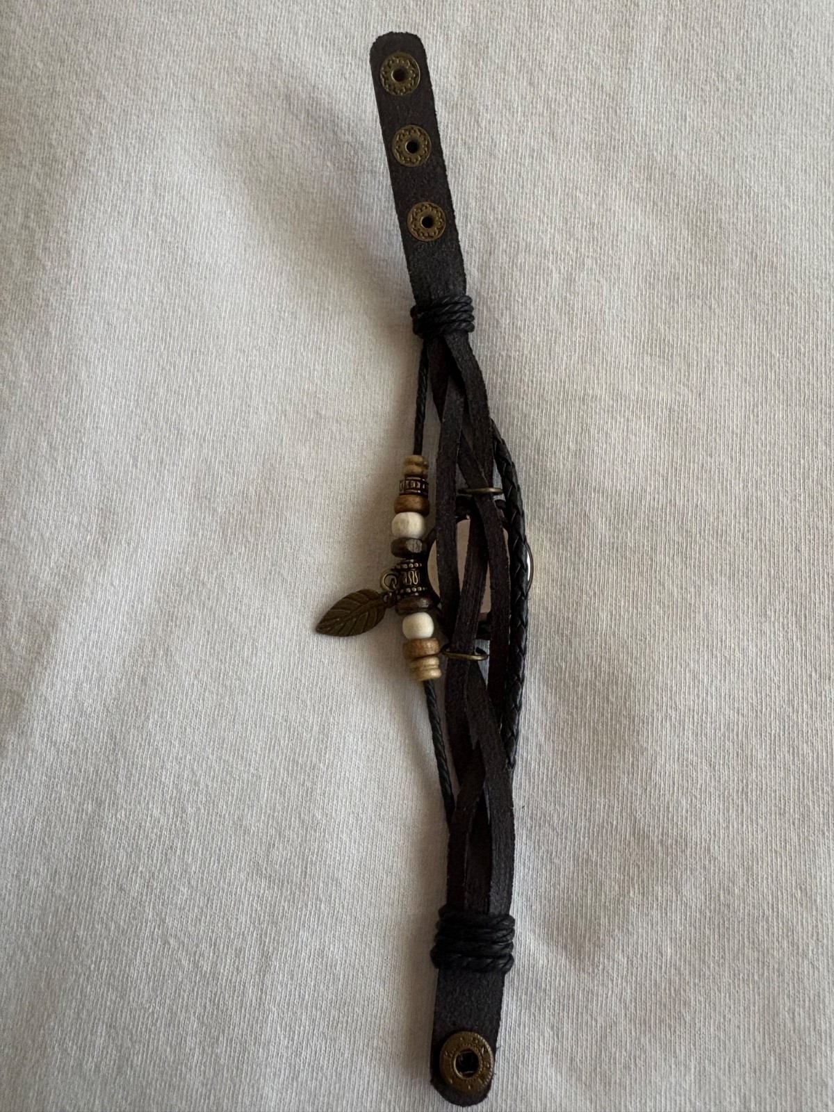 VTG Boho Multi Strand Bead 3-Snap Bracelet Quartz Watch with NEW Battery #141