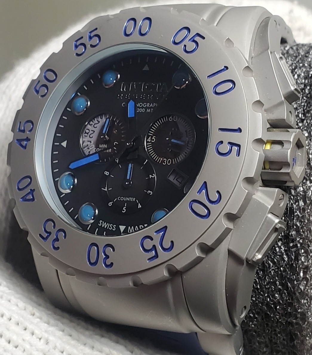 INVICTA RESERVE DIVER LEVIATHAN 0800 STAINLESS 200M 52mm MEN’S WATCH GRAY BLUE