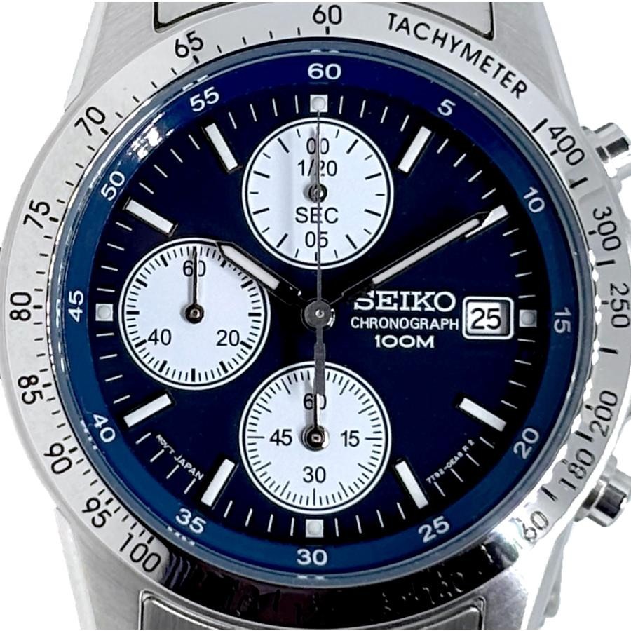 SEIKO Chronograph SND365PC Dark Blue Men’s Watch Authentic Stainless NEW JAPAN